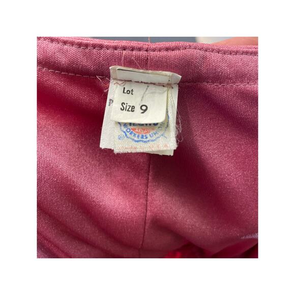 Vtg 70s Dusty Rose Pink Dress Duster 2 Piece Set Prairie Dress Prom Formal SM MD - Picture 10 of 10